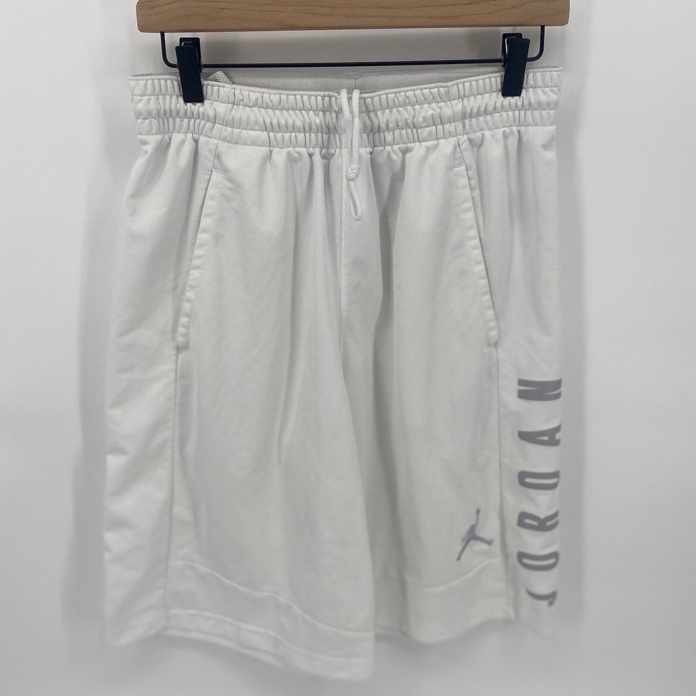 Jordan Basketball Shorts Large White Good Dri-FIT Athletic Mesh Graphic 1348